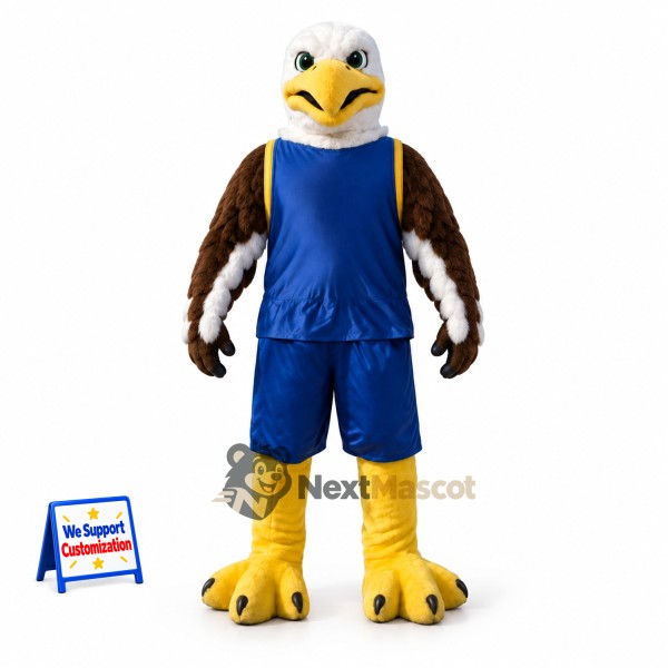 Eagle Mascot Costume - Blue Uniform for Parades