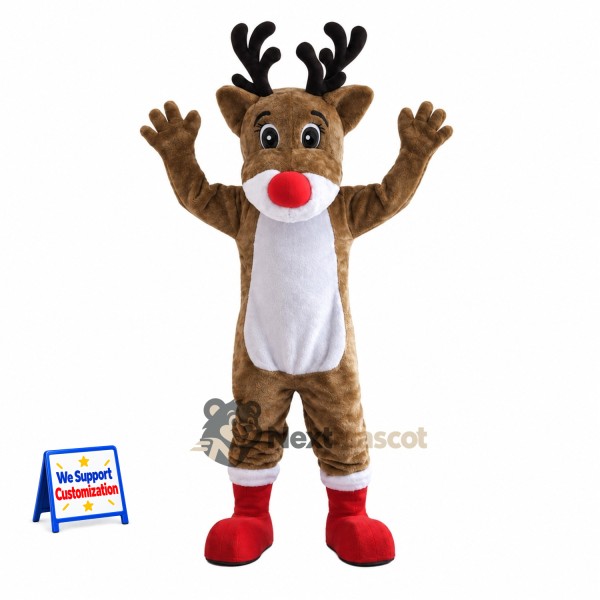 Reindeer Mascot Costume - Red Boots