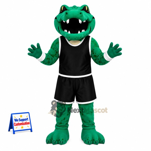 Crocodile Mascot Costume - Black Uniform