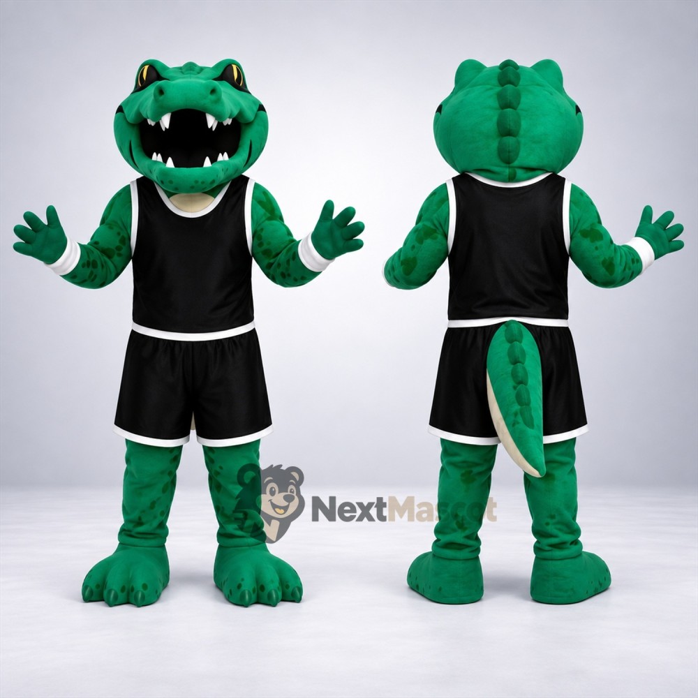 Crocodile Mascot Costume - Black Uniform