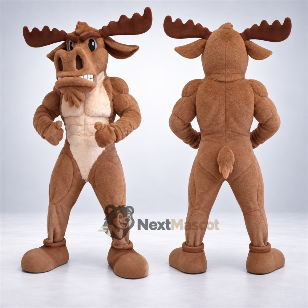 Moose Mascot Costume - Muscular