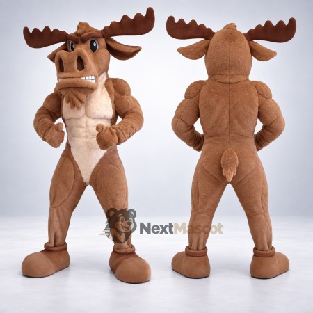 Moose Mascot Costume - Muscular
