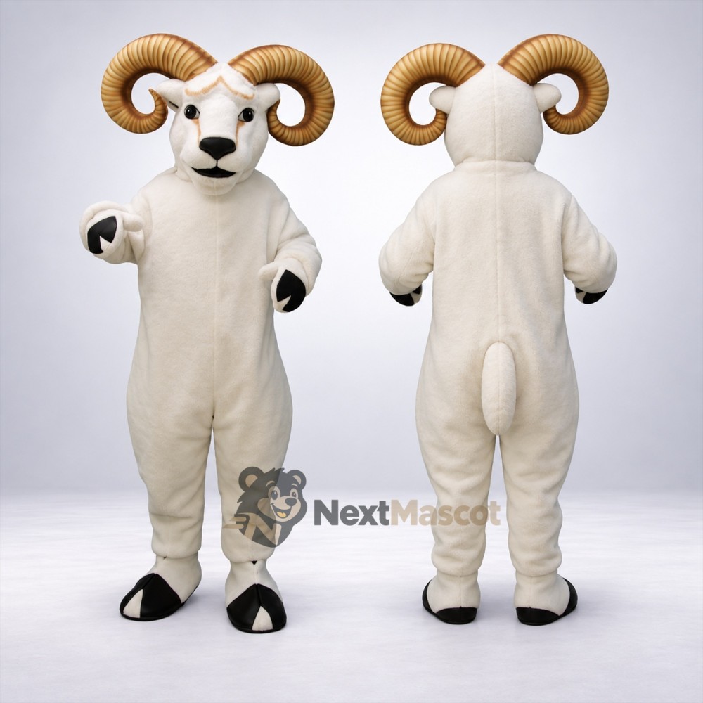 Ram Mascot Costume - White