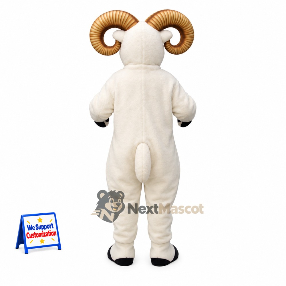 Ram Mascot Costume - White