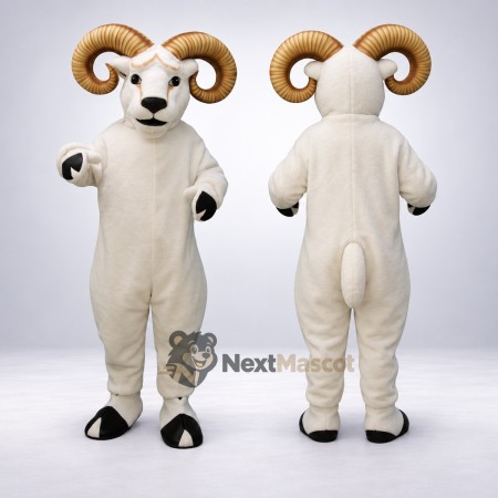 Ram Mascot Costume - White