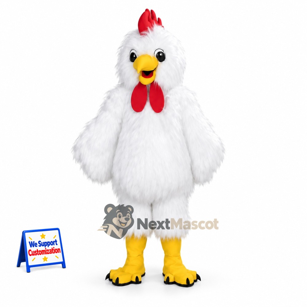Rooster Mascot Costume - White Rooster Mascot Costume - White