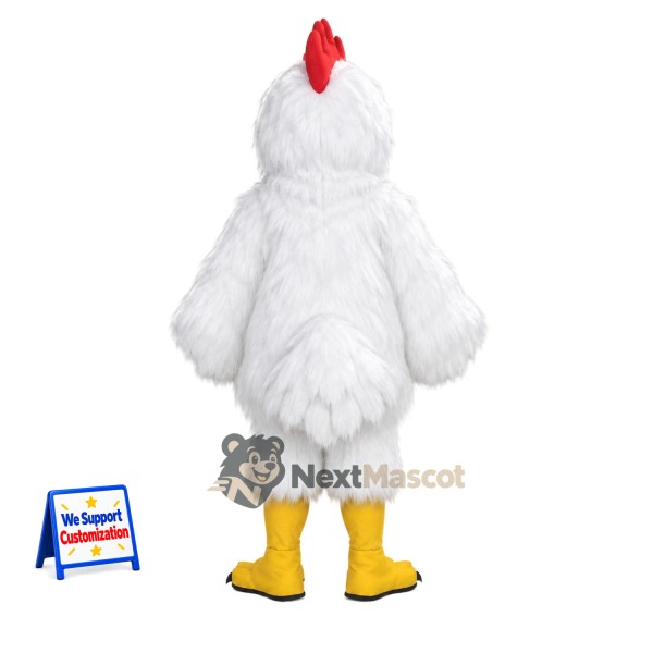 Rooster Mascot Costume - White