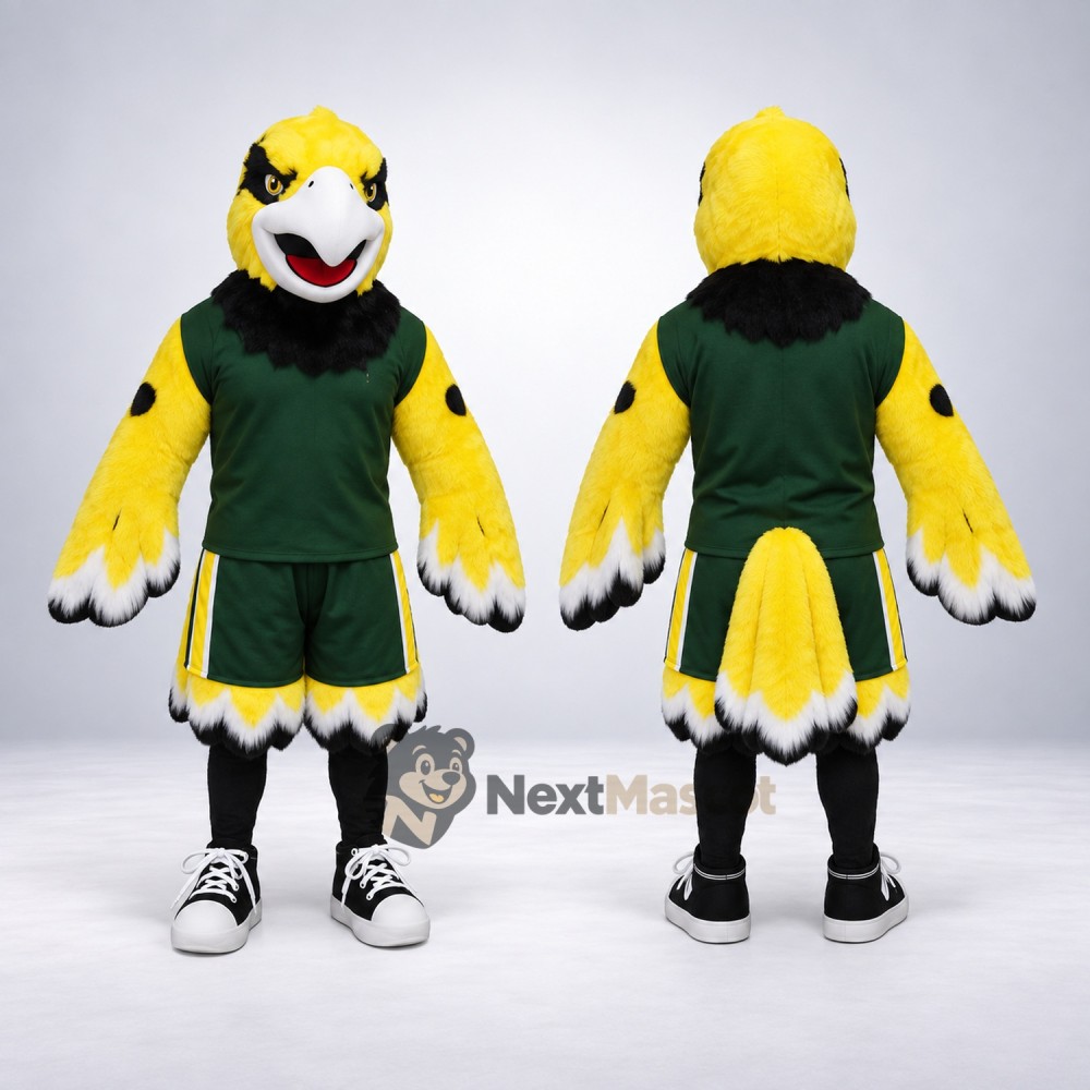 Eagle Mascot Costume - Yellow, Green Uniform