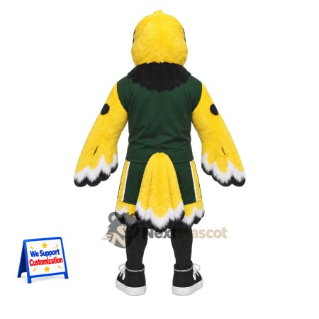 Eagle Mascot Costume - Yellow, Green Uniform