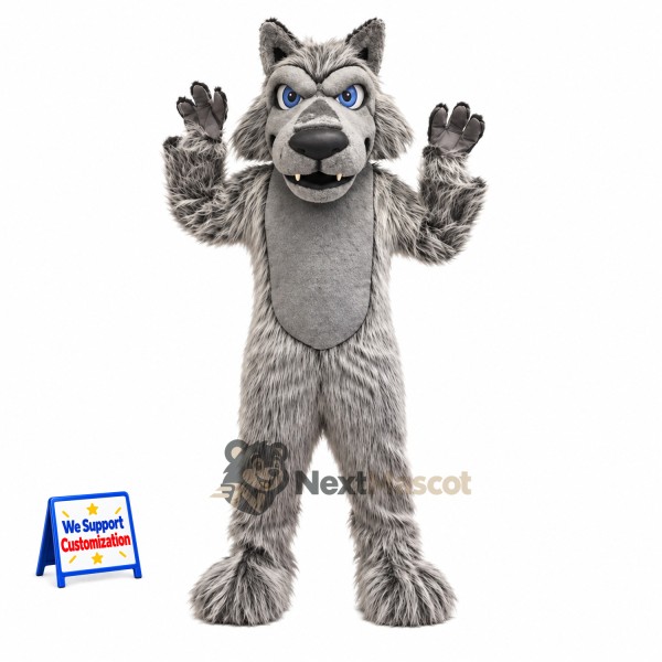 Wolf Mascot Costume - Gray for Festivals