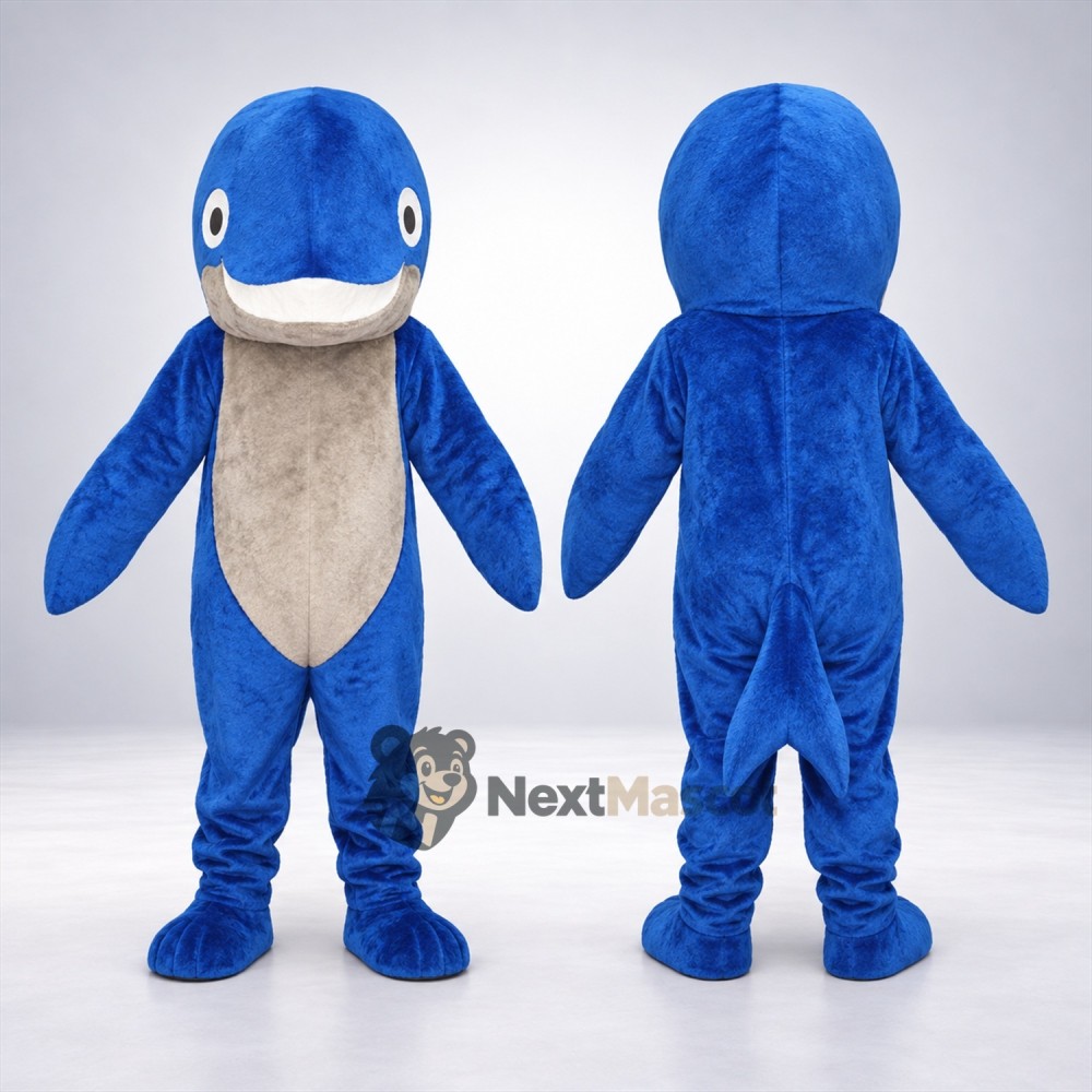 Dolphin Mascot Costume - Blue for Ocean Events Dolphin Mascot Costume - Blue for Ocean Events