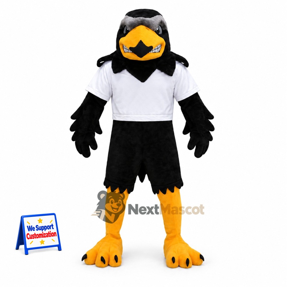 Eagle Mascot Costume - Black, White Shirt Eagle Mascot Costume - Black, White Shirt