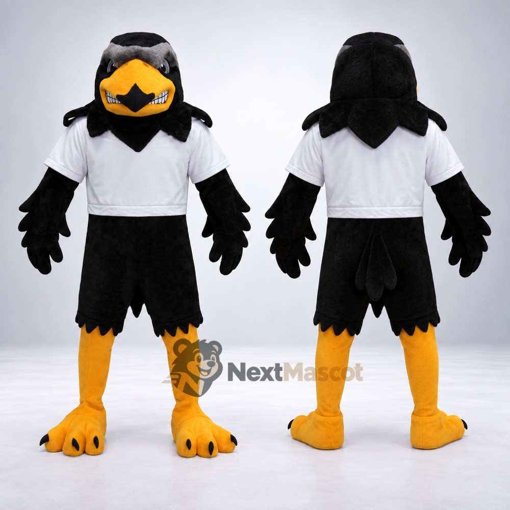 Eagle Mascot Costume - Black, White Shirt Eagle Mascot Costume - Black, White Shirt