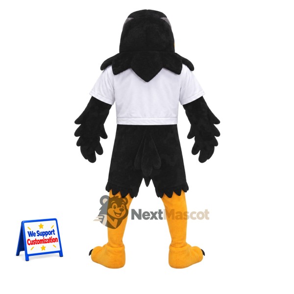 Eagle Mascot Costume - Black, White Shirt