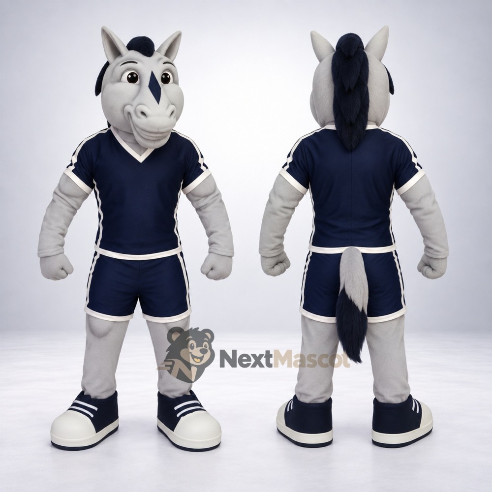 Horse Mascot Costume - Navy Uniform