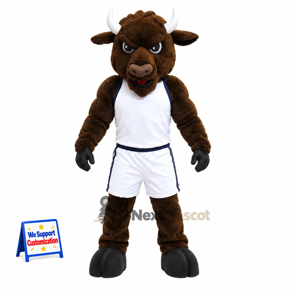 Bull Mascot Costume - White Uniform Bull Mascot Costume - White Uniform
