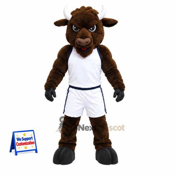 Bull Mascot Costume - White Uniform