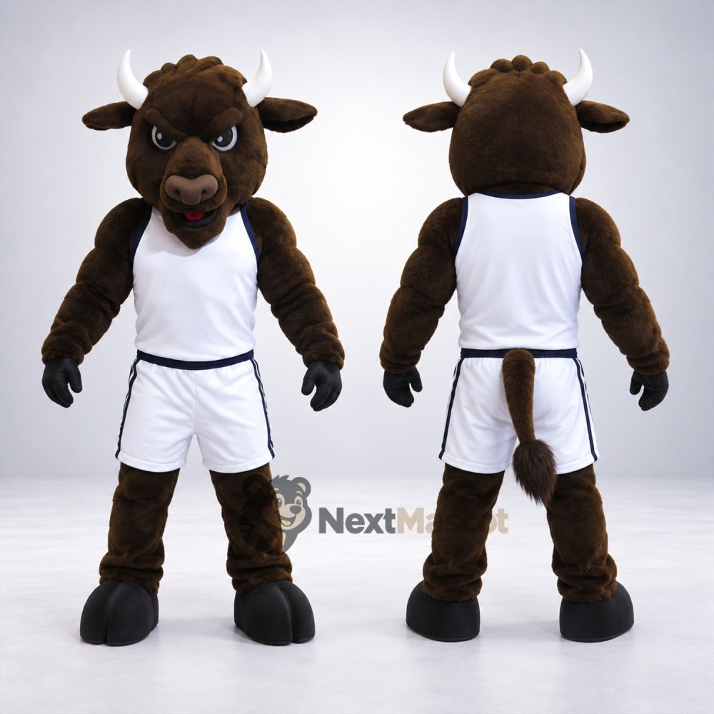 Bull Mascot Costume - White Uniform Bull Mascot Costume - White Uniform