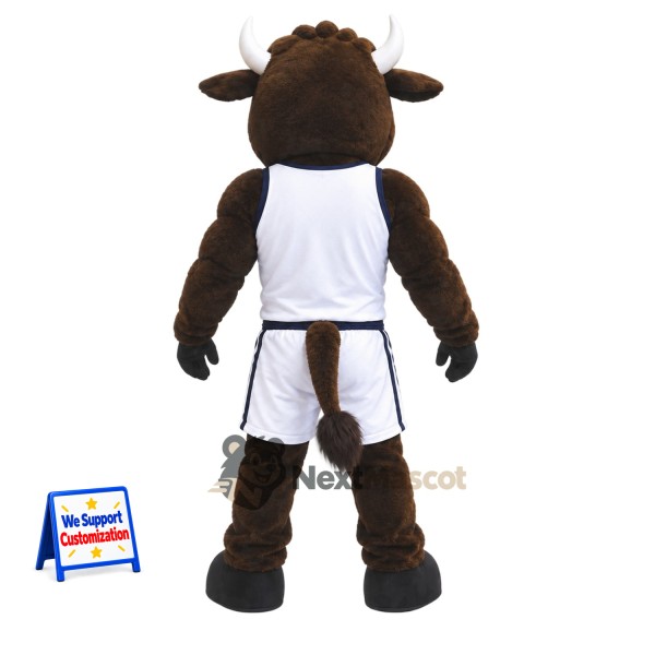 Bull Mascot Costume - White Uniform