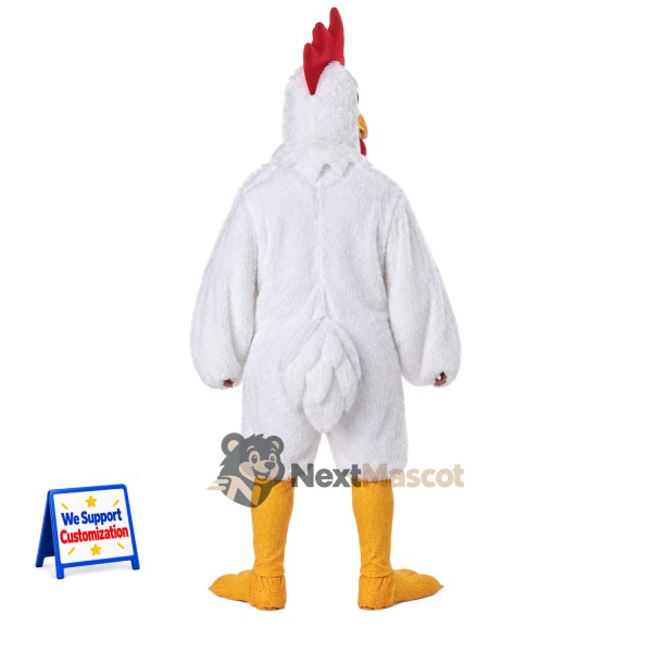 Rooster Mascot Costume - White, Long Red Comb Rooster Mascot Costume - White, Long Red Comb
