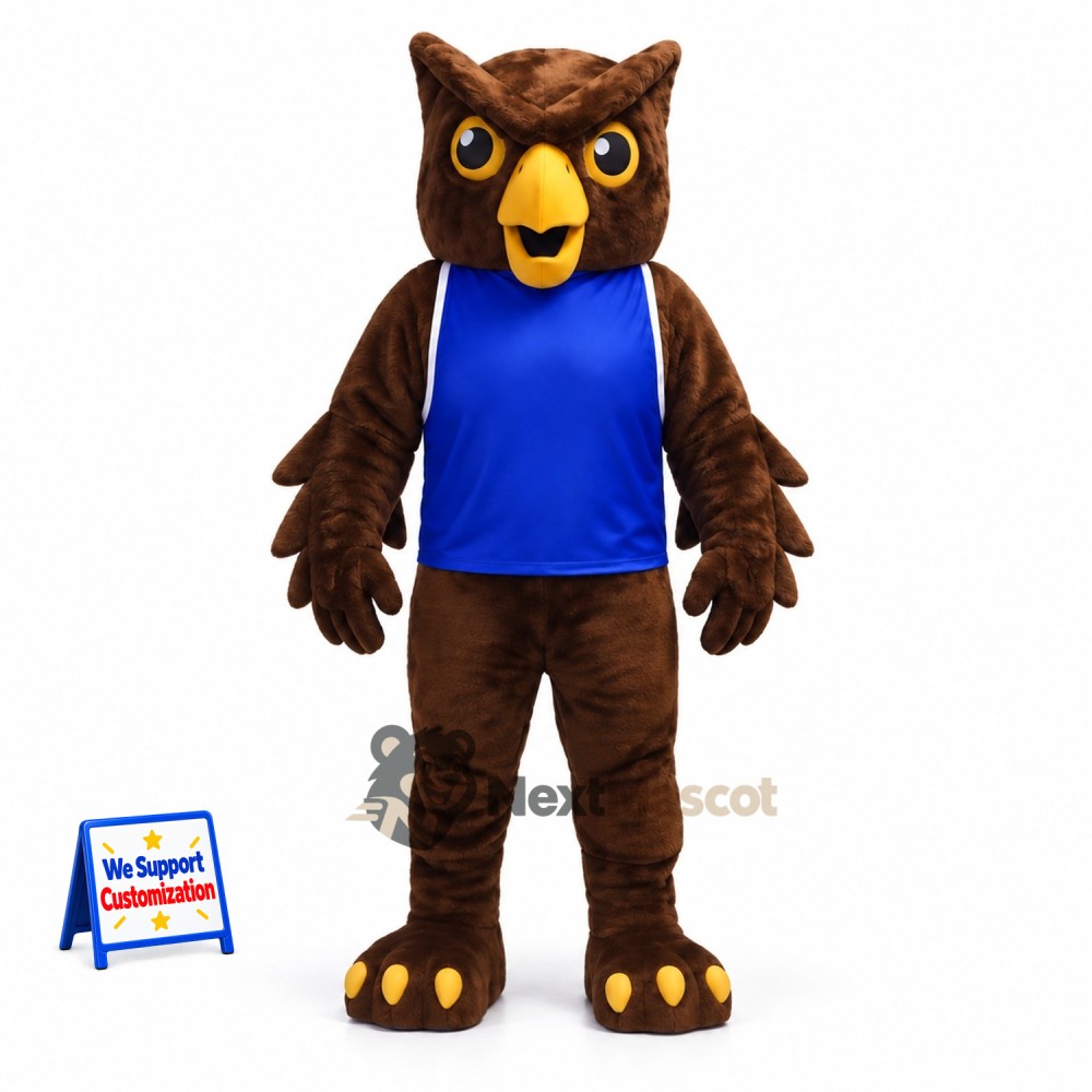 Owl Mascot Costume - Blue Shirt Owl Mascot Costume - Blue Shirt