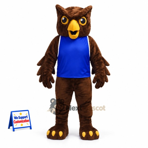 Owl Mascot Costume - Blue Shirt