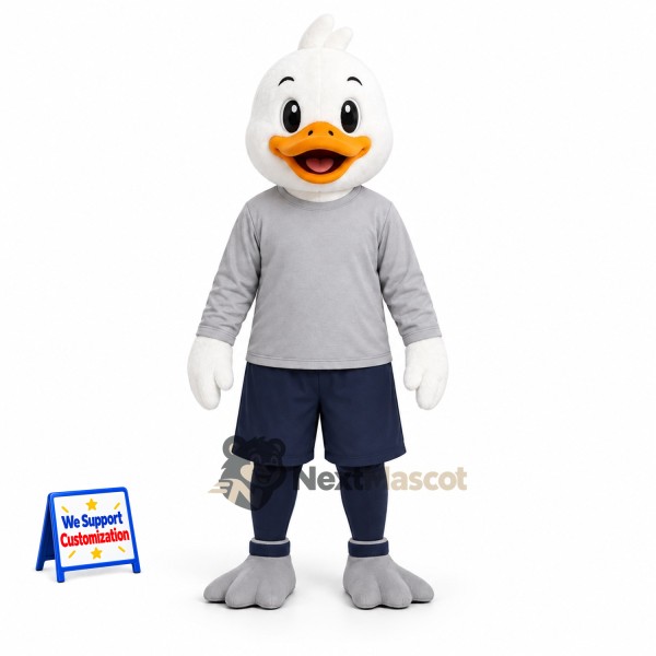 Duck Mascot Costume - Gray Shirt