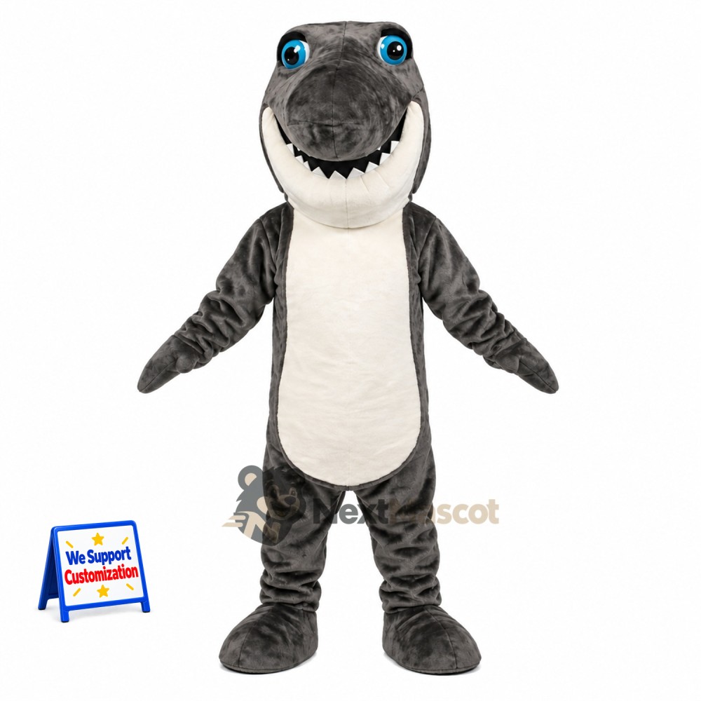 Shark Mascot Costume - Gray for Sea Life Shows Shark Mascot Costume - Gray for Sea Life Shows