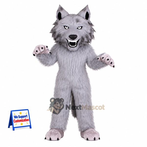 Wolf Mascot Costume - Gray for Birthday Parties