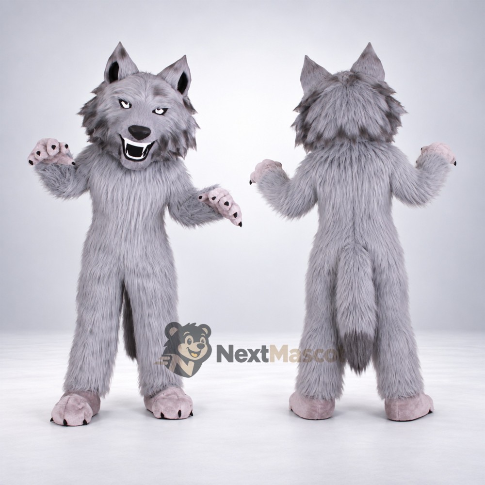 Wolf Mascot Costume - Gray for Birthday Parties Wolf Mascot Costume - Gray for Birthday Parties