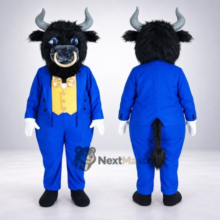 Bull Mascot Costume - Blue Suit Bull Mascot Costume - Blue Suit