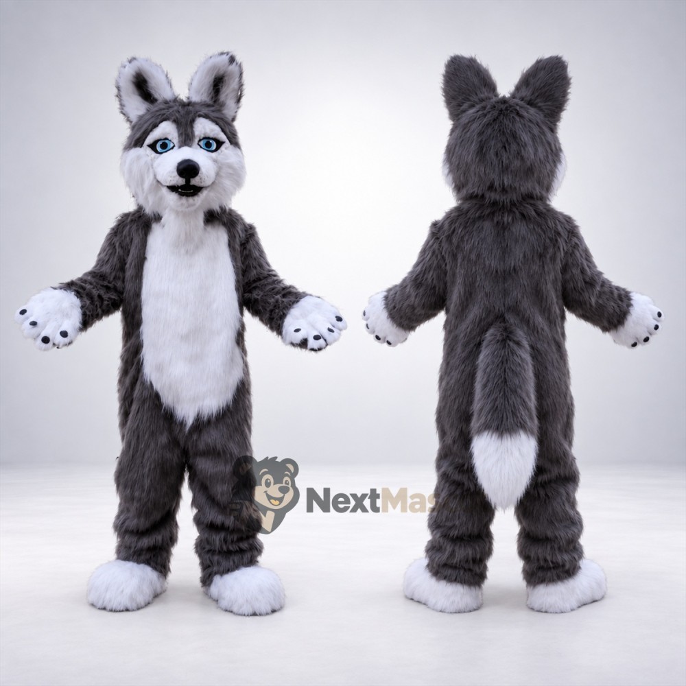 Husky Mascot Costume - Gray with White Belly Husky Mascot Costume - Gray with White Belly