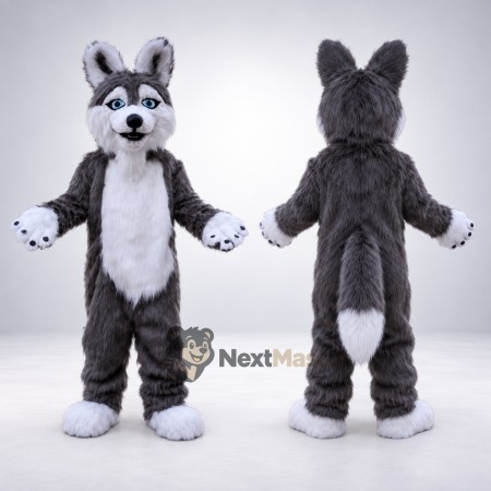 Husky Mascot Costume - Gray with White Belly Husky Mascot Costume - Gray with White Belly