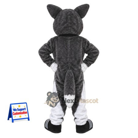 Husky Mascot Costume - Gray, Bow Tie for Parades Husky Mascot Costume - Gray, Bow Tie for Parades