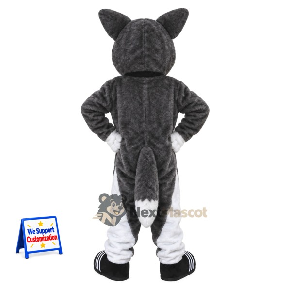 Husky Mascot Costume - Gray, Bow Tie for Parades Husky Mascot Costume - Gray, Bow Tie for Parades
