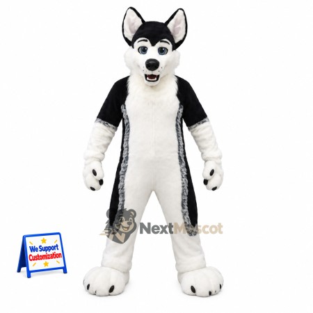 Husky Mascot Costume - Black and White Husky Mascot Costume - Black and White