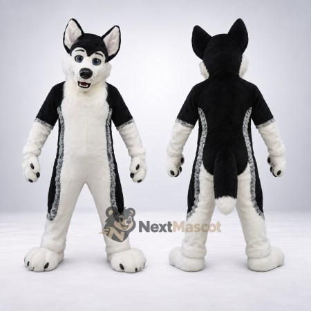 Husky Mascot Costume - Black and White Husky Mascot Costume - Black and White