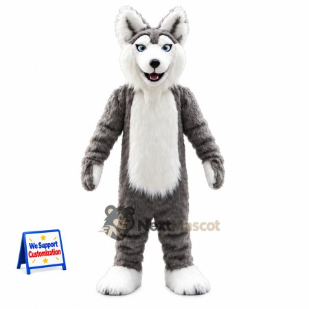 Husky Mascot Costume - Gray for School Events Husky Mascot Costume - Gray for School Events