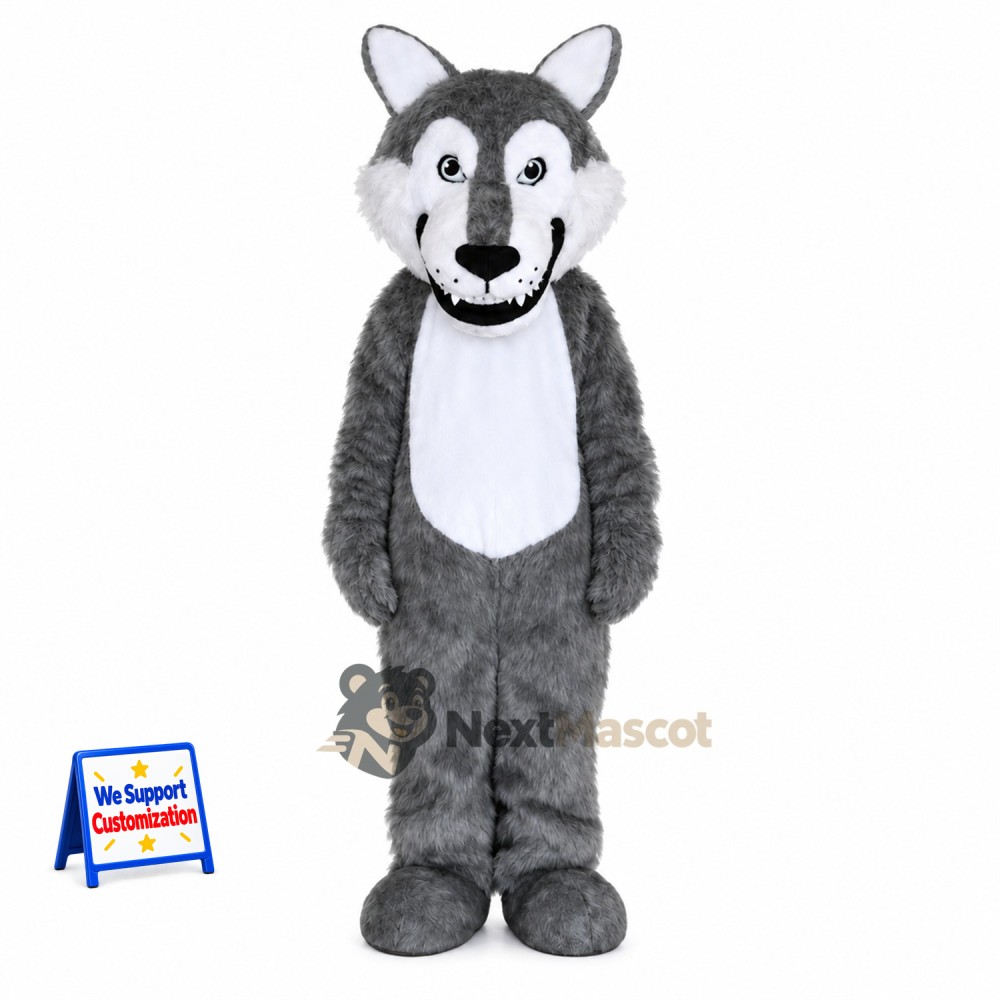 Wolf Mascot Costume - Gray for School Spirit Wolf Mascot Costume - Gray for School Spirit
