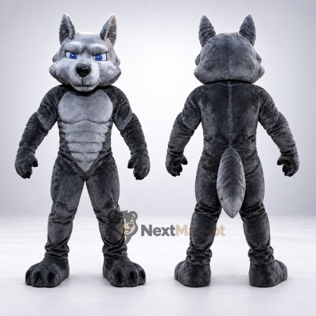 Wolf Mascot Costume - Muscular, Gray Wolf Mascot Costume - Muscular, Gray