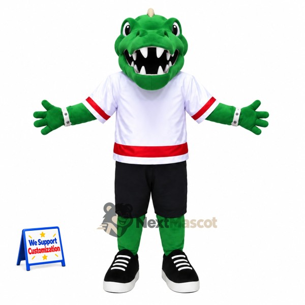 Crocodile Mascot Costume - White Shirt