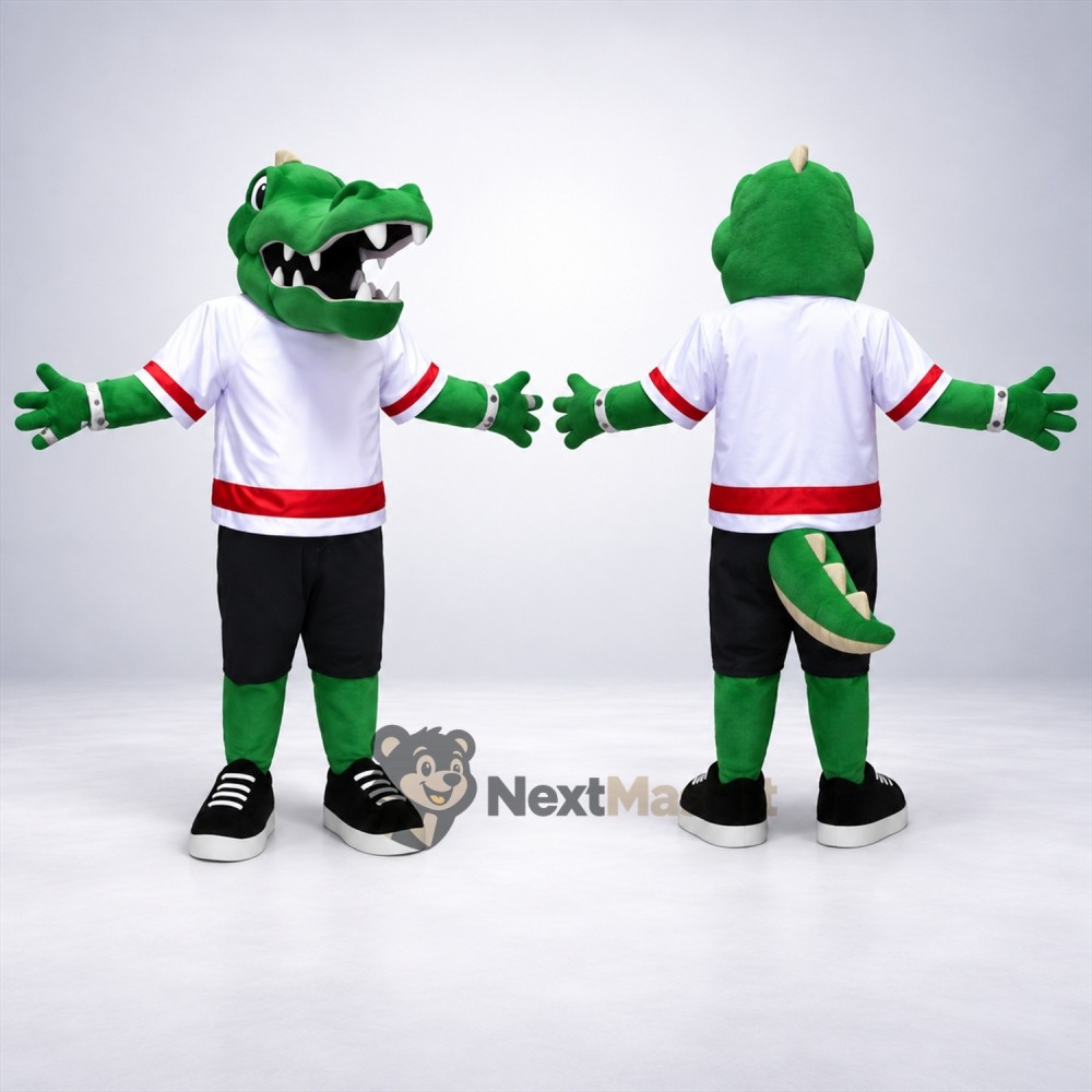 Crocodile Mascot Costume - White Shirt Crocodile Mascot Costume - White Shirt