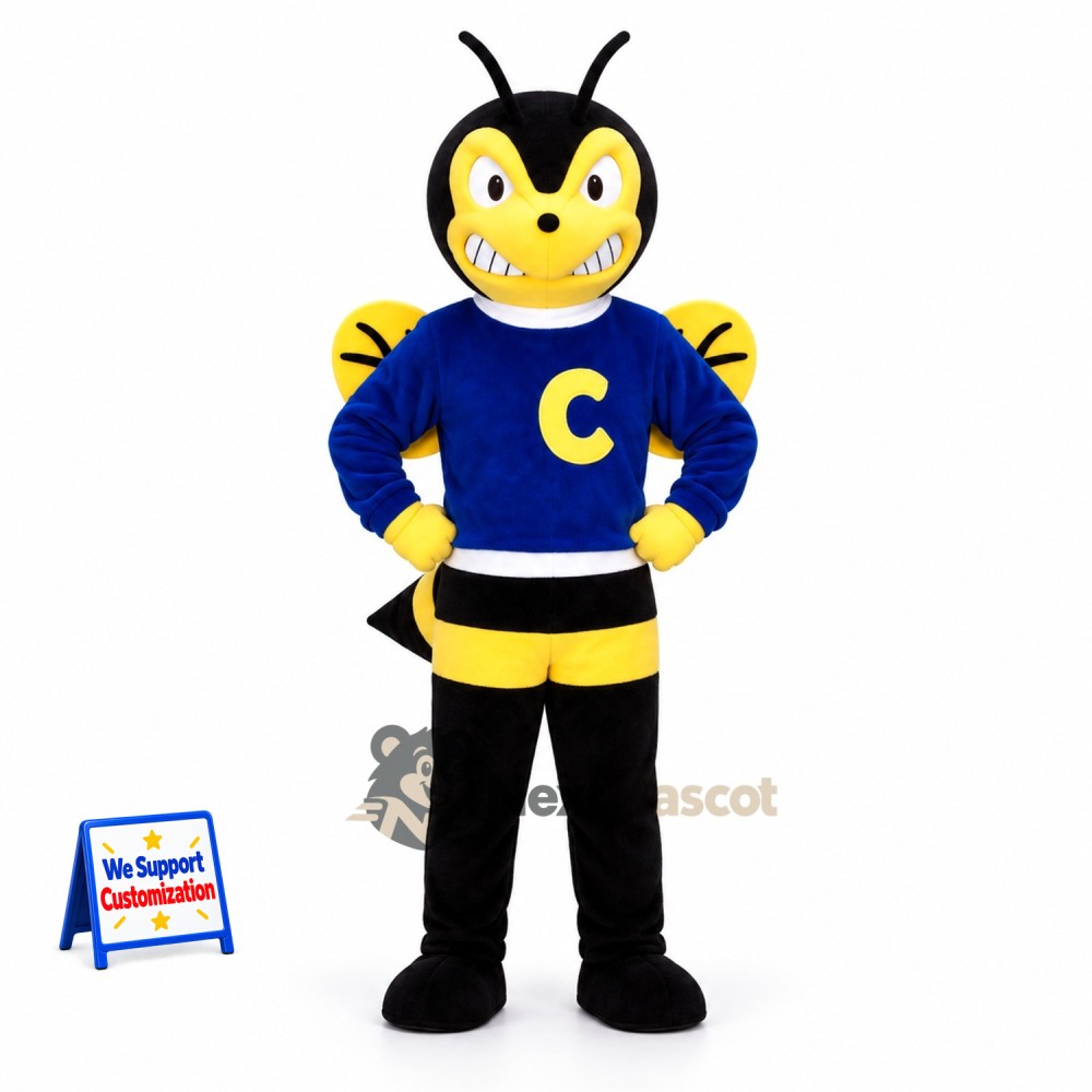 Bee Mascot Costume - Blue Shirt Bee Mascot Costume - Blue Shirt