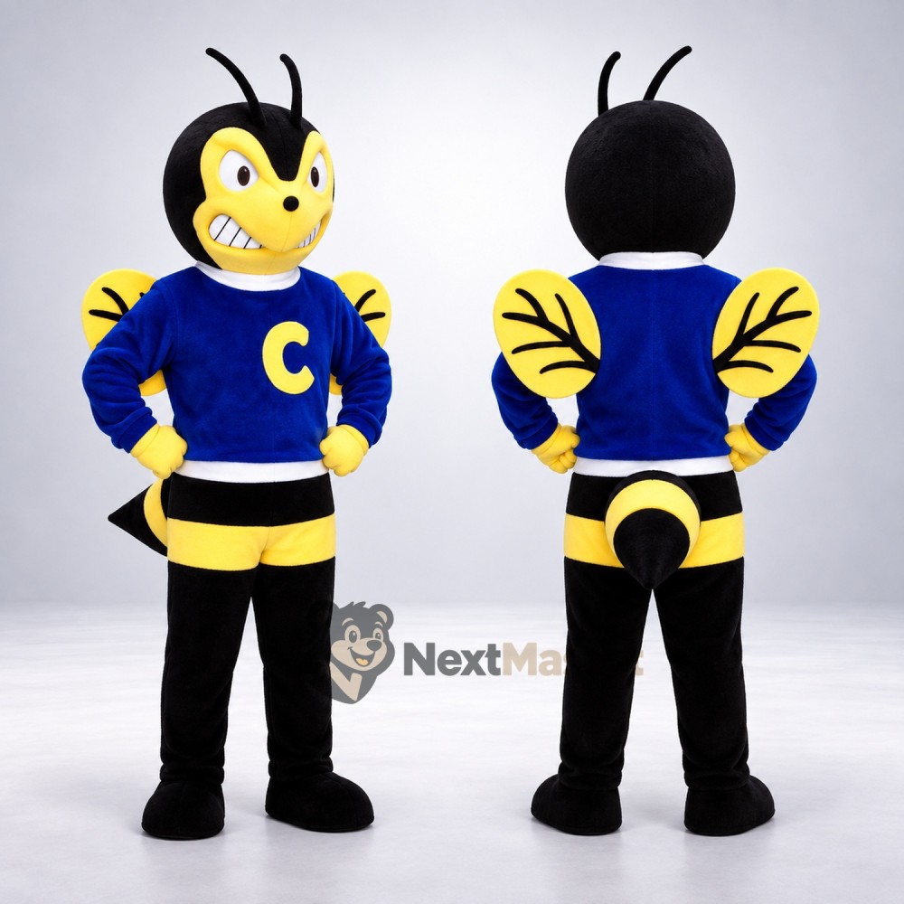 Bee Mascot Costume - Blue Shirt Bee Mascot Costume - Blue Shirt