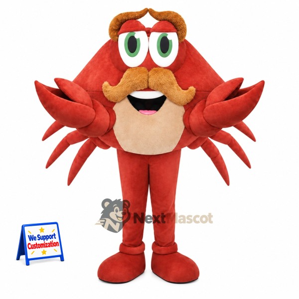Crab Mascot Costume - Red for Aquarium Events