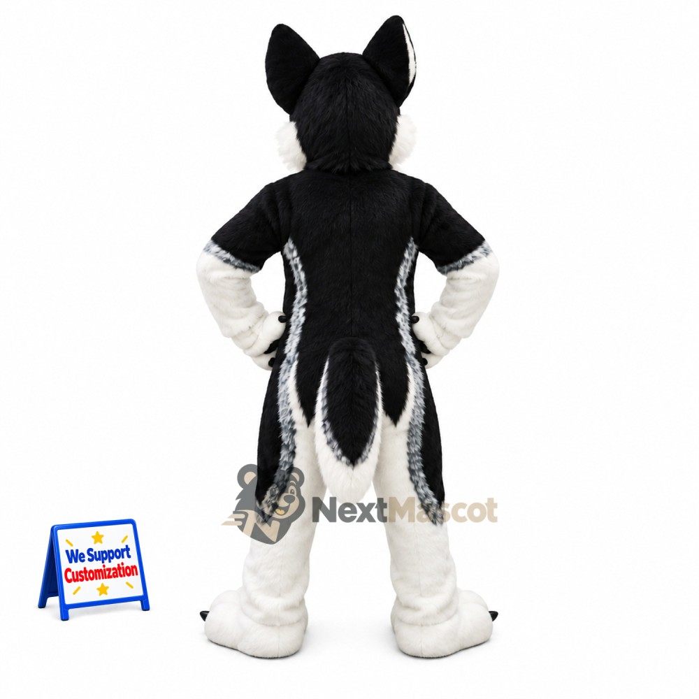 Husky Mascot Costume - Black and White for Parades Husky Mascot Costume - Black and White for Parades