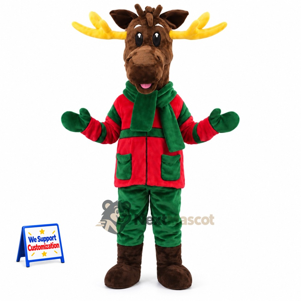 Moose Mascot Costume - Christmas Theme Moose Mascot Costume - Christmas Theme