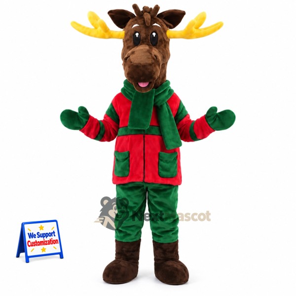 Moose Mascot Costume - Christmas Theme