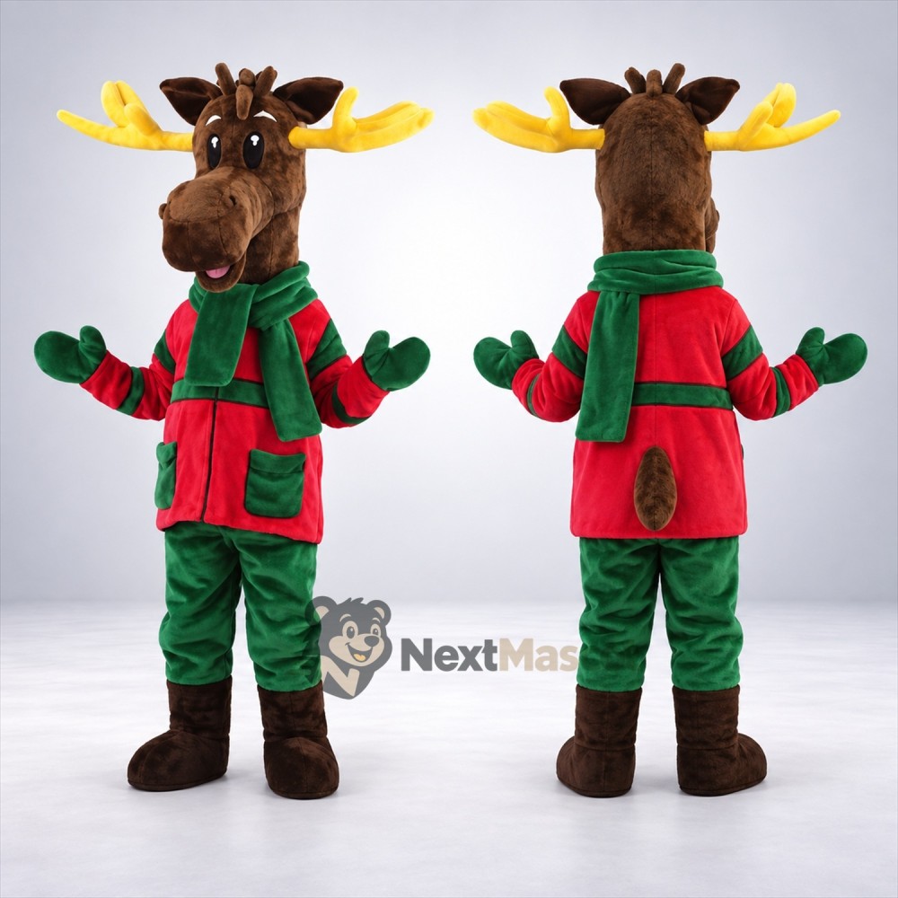 Moose Mascot Costume - Christmas Theme Moose Mascot Costume - Christmas Theme