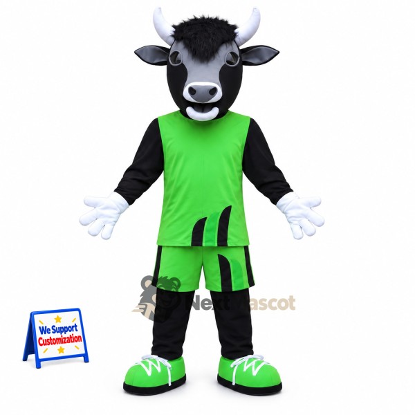 Bull Mascot Costume - Green Uniform